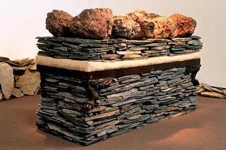 Celeste Roberge
Stack, 1997
10 boulders, daybed, 8000 pounds of shale, 48 x 76 x 30 inches