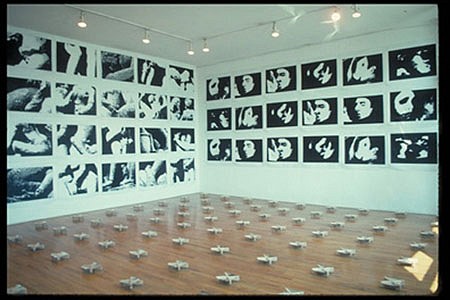 Judite Dos Santos
Khajurao, 1991
prints on velum, 77 mutliples of wood and mirrors, bee's wax, 42 x 36 inches