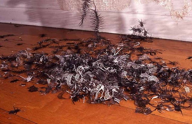 Mary Ting
Shroud of Poisons, 2002
paper, soot