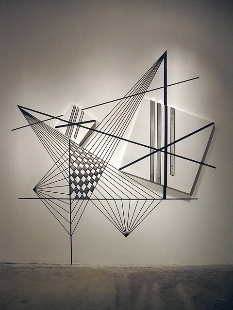 Brendan Lott
An Exaltation in Pure Relations, 2011
tape, Mylar, painted wood panel, 105 x 99 x 3 in.