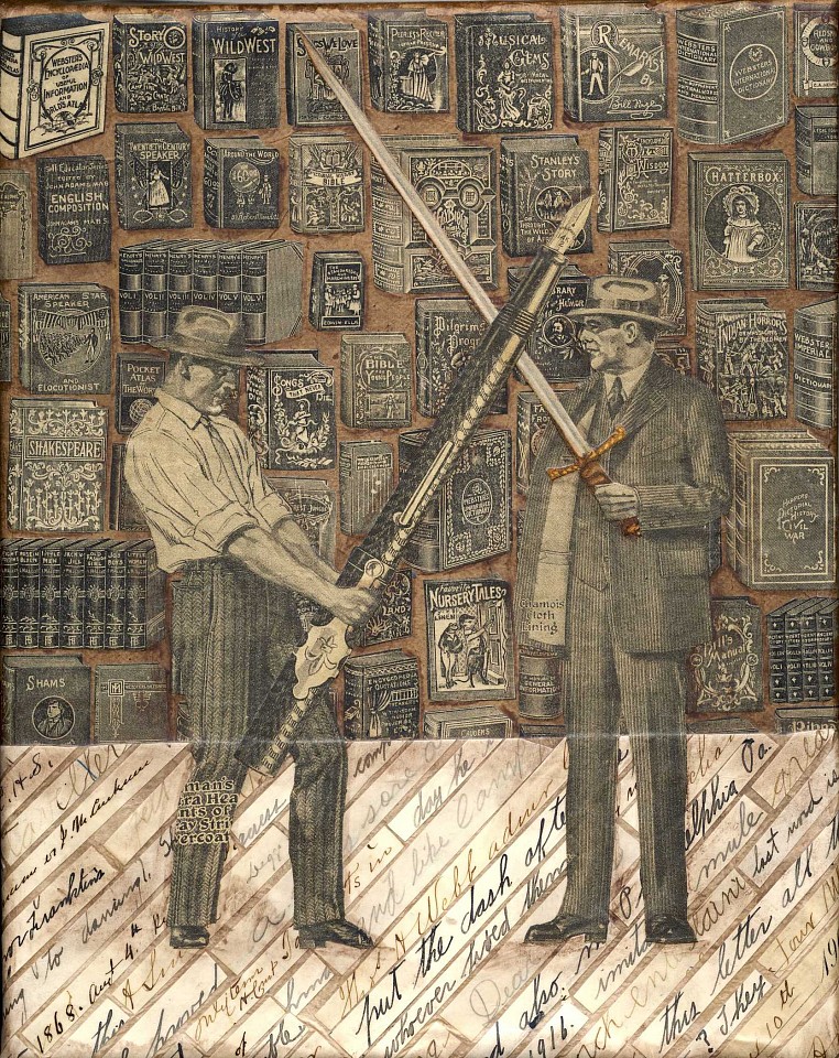 Cathy Horner
Pen and Sword, 2011
collage on canvas, 8 x 10 in.