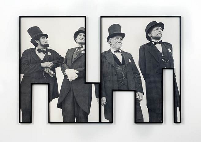 Karl Haendel
Theme Time - President's Day, 2012
pencil on cut paper with shaped frame, 69 x 104 in.
