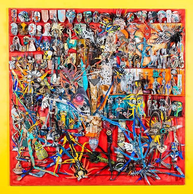 Pepe Mar
The Cabinet of Dr. Mar, 2014
Collage and mixed media on board, 72 x 72 in.