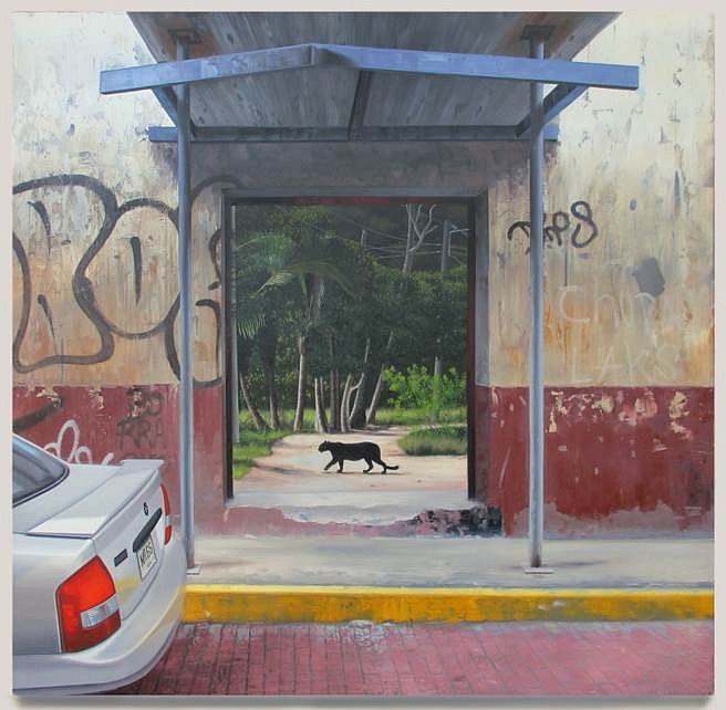 Mel Rosas
The Day of the Panther, 2015
oil on panel, 48 x 48 in.