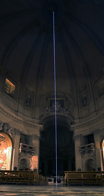 Carlo Bernardini
Light beyond the matter (at Basilica S. Maria in Montesanto, Rome), 2011
optic fibers installation, 112 feet x 38 feet x 2mm diameter