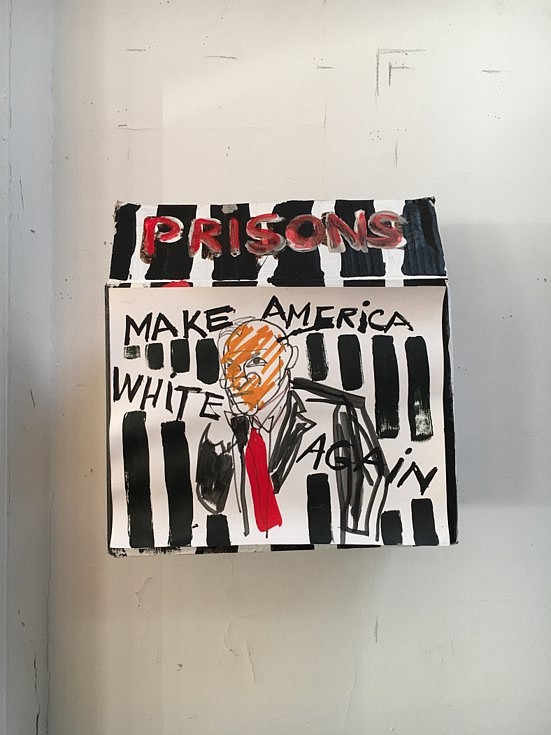 Henrietta Mantooth
Make America White Again, 2017
acrylic on paper and cardboard box, 16 x 14 1/2 x 9 in.