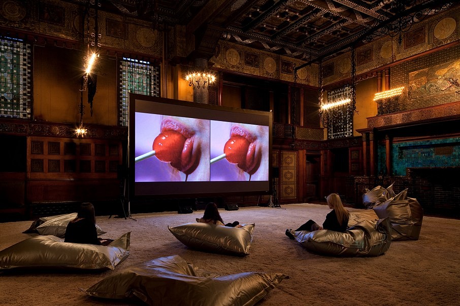 Sue de Beer
The Ghosts (installation view), 2011
paint, carpet, silver bean bags, film projection, 40 x 30 x 18 feet
