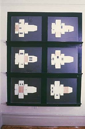 Micki Watanabe
Six Rooms/ One Box, 2000
plexiglass, cardboard, paint, wood, 82 inches