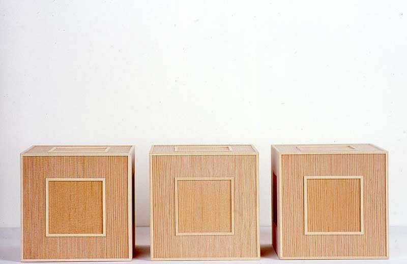 Hadi Tabatabai
Floor Piece No. 3, 2004
wood and thread on plywood, 5 1/2 x 5 1/2 x 5 1/2 inches
side view
