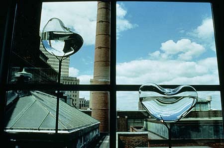 Kana Tanaka
Visionary Storage II, 1999
water filled blown glass with steel sand
site specific installation