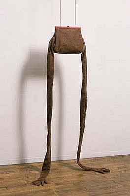 Rachel Selekman
Untitled (Bear), 1996
pocketbook, frame, fabric, thread, chair, 80 x 40 x 10 inches