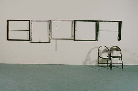 Sook-Jin Jo
The Windows of Heaven Are Open, 1995
chairs, window frames, 68 3/4 x 174 x 35 inches