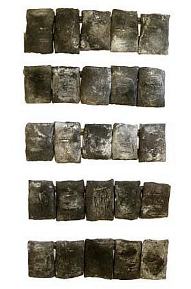 Graziella Reggio
Salt, 1998
mixed media, 25 packets: 10 x 8 inches eachon bars 40 inches each