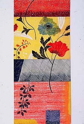 Pia Oste Alexander
Poppies, 2003
hand painted wood-block, collaged, 46 x 16 inches