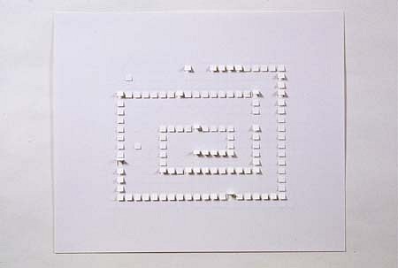 Ga Hae Park
Music Drawing (White Rhythm), 2004
cut paper, 17 x 14 x 1/4 inches