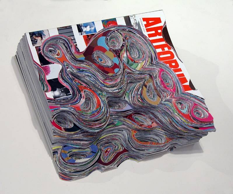 Francesca Pastine
EROSION, 2009
cut 10 ArtForum magazines, 10 1/2 x 10 1/2 x 5 inches
ArtForum Excavation Series