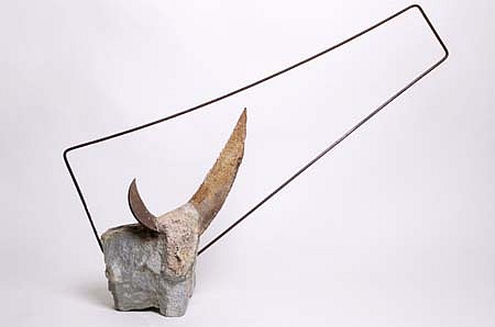 Pedro Pinkalsky
Paisagem Com Toro (Landscape with Bull), 2001
stone, cast iron, 77 x 44 x 21 cm