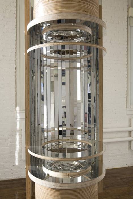 Diana Puntar
Less Than Day, Or Night, 2007
plywood, aluminum laminate, mirror
detail of interior, installation at PS1