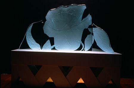 Patsy Norvell
Big Rose, 1991 - 1992
sandblasted glass, painted wood, florescent light, 78 x 96 x 24 inches