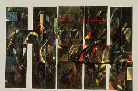 Loreen Matsushima
In July, in the Church, in the Dark, there was Light, 1981
mixed media, 46 1/2 x 70 3/4 inches