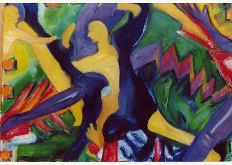 Kal Leavy
Banana Dance, 2003
oil on en-tous-cas paper, 24 x 30 inches