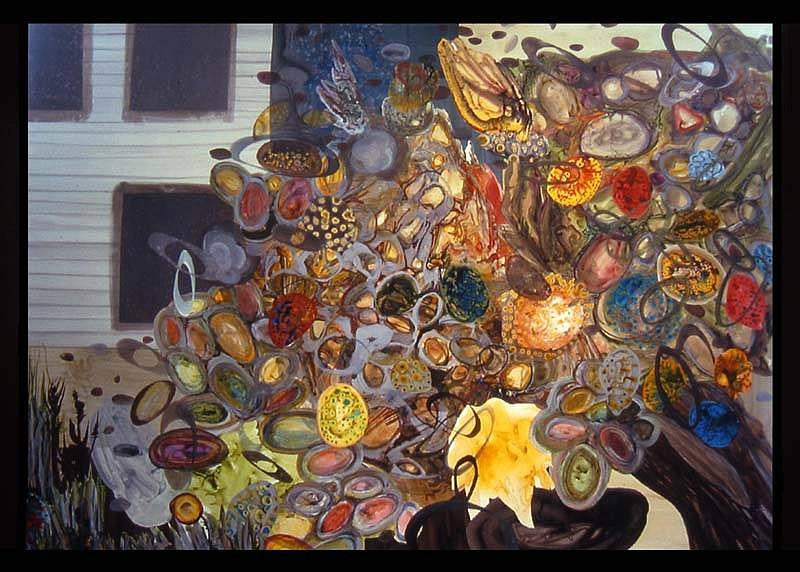 Kurt Lightner
Useless Fruit, 2005
acrylic ink on mylar collage, 84 x 108 inches