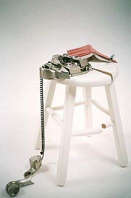 Ana Linneman
The World as an Orange, 2003
kitchen stool, telephone, notebook, pen, 24 x 25 x 15 inches