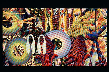 Aaron Karp
Glow-Flux, 2000
acrylic on canvas, 40 x 72 inches