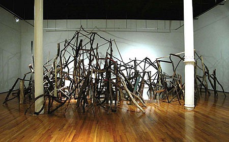 Sook-Jin Jo
All Things Work Together, 2004
found wooden objects, 144 x 420 x 360 inches