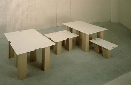 Tomas Hlavina
Model for a System of Questions about Islamic Carpets, 1994
plates on pedestals, 90 1/2 x 59 x 18 2/3 inches