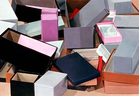 Rebecca Fagg
Mirrored Boxes No.2, 1987
oil on paper, 17 1/2 x 24 1/4 inches
