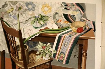 Sondra Freckelton - Fish Bowl and Amaryllis