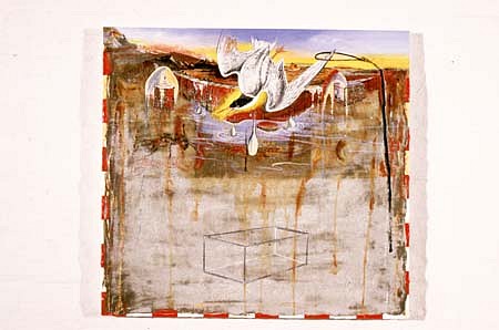 Mariano Del Rosario
Darwinian, 1999
acrylic, sand, cement on canvas, 36 x 38 inches