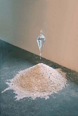 Dove Bradshaw
Salt, Half Heard, 1996, 2004
Tibetan salt, 1000ml pyrex dropping funnel, water
For the Missing Peace, The Dalai Lama Portrait Project