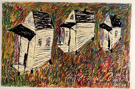 Beverly Buchanan
Waterfront Shacks, 1993
oil pastel on paper, 40 x 20 1/2 inches