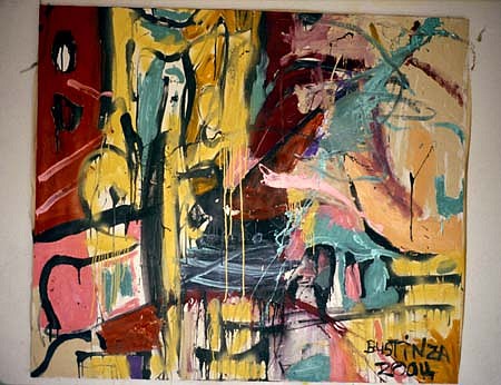Alfredo Bustinza
My Studio, 2004
tar, enamel, spray, 72 x 78 inches