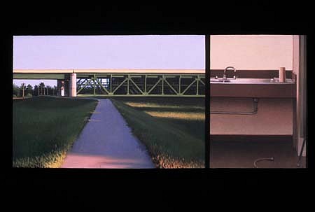 Aaron Brown
Continuum, 2004
oil on panel, 12 x 31 inches
diptych