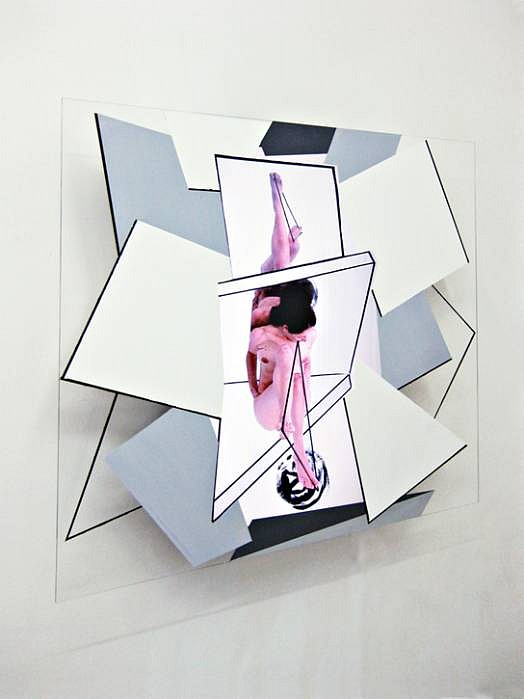 Sean Branagan
Construct in the Mind of a Sceptic, 2010
acrylic paint, perspex, LCD screen (moving image), 90 x 80 cm