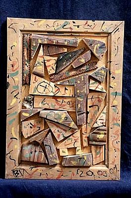 István Birkás
Small Wood Picture, 2000
mixed media, wood fiber, 34 x 23 cm