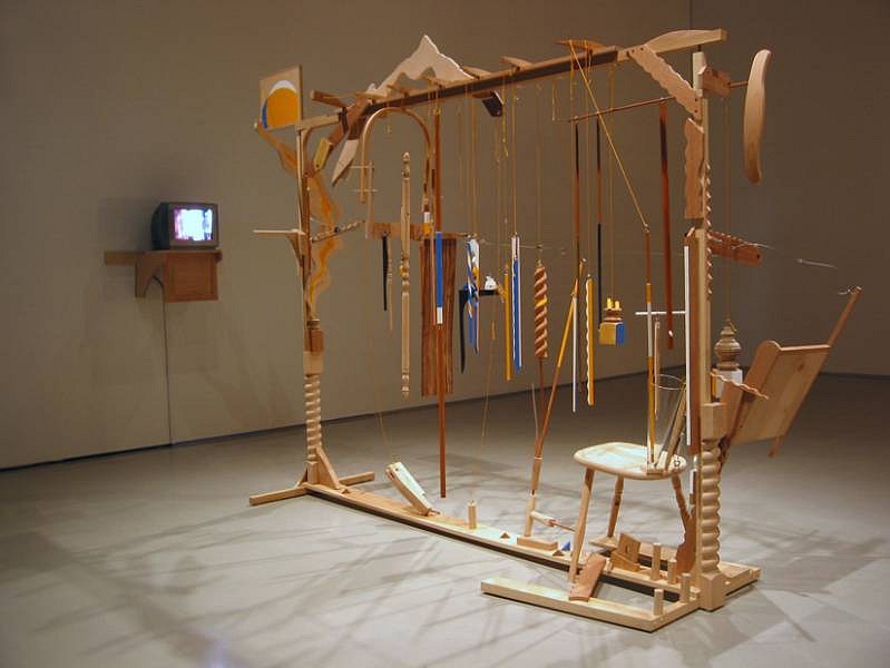 Richard Bloes
Chair Back, 2003 - 2004
wood, mixed media, 9 1/2 x 48 x 132 inches