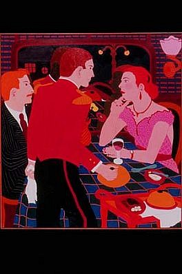 Lynn Bostick
Having Dinner on the Night Train, 1990
oil on canvas, 44 x 41 inches