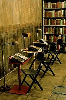 Gaza Bowen -&nbsp;Bibliotheca Memoria Installation: 3 Study Desks, Stacks #2