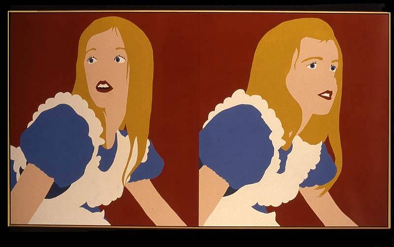 Blake Boyd
Apprehensive, 2002
white, blue,  yellow, black, and red clay on board, 60 x 97 1/4 inches