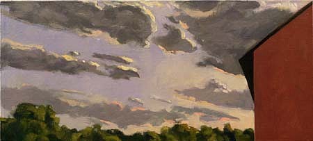 Lucy Barber
Red Barn and Clouds, 1993
oil on linen, 12 x 24 inches