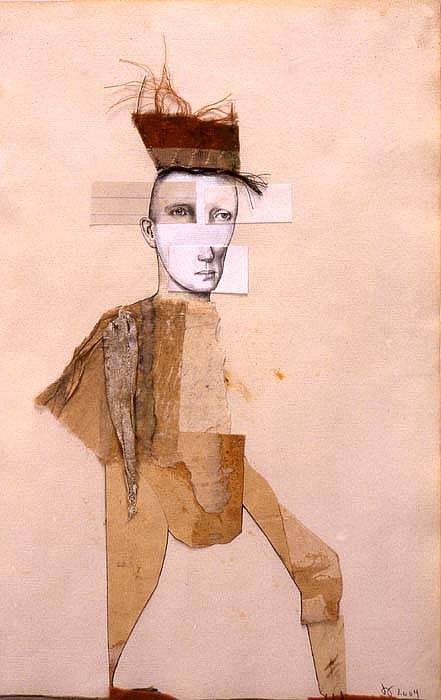 Deborah Barrett
Man in Red Hat Marching, 2004
graphite and collage on paper, 14 1/2 x 9 1/2 inches