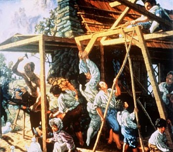 Jack Beal -&nbsp;Settlement (18th Century Labor Mural)
