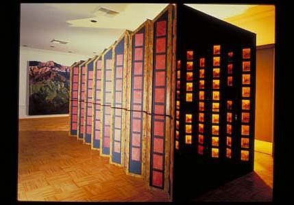 Kim Abeles
Mountain Wedge, 1986
mixed media, 94 x 78 x 184 inches