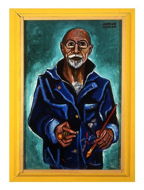 Arthur Hammer
Sefl-Portrait with Cigar and Brush, 2004
oil on canvas board, 36 x 24 in.