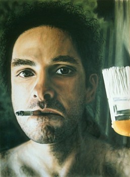 Laurent La Gamba -&nbsp;Self-Portrait with Brush and Cigarette