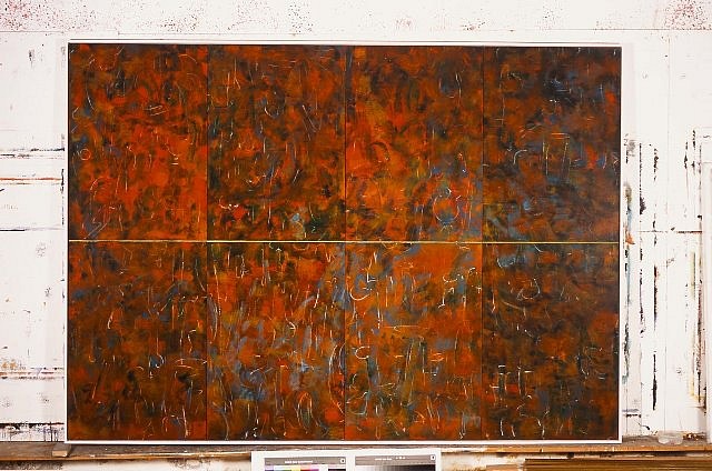 Bruno Leti
Maestra Red, 2004
oil on canvas, 178 x 246 cm
4 panels
